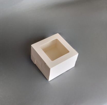 Baltas kartona kastītes bento kūkām 14x14x9cm - Image 4