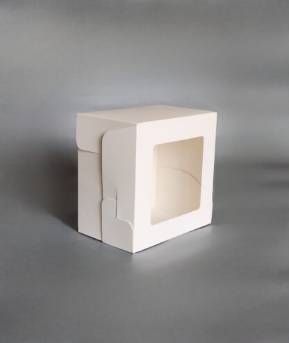 Baltas kartona kastītes bento kūkām 14x14x9cm - Image 5
