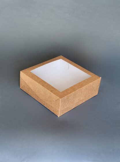 Brūnas kastītes ar lodziņu. Izm. 21x21x7.5cm - Image 2